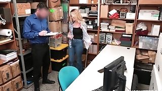 Hot Blonde, Adira Allure Offered Her Pussy To A Security Guy, After She Got Caught Shoplifting